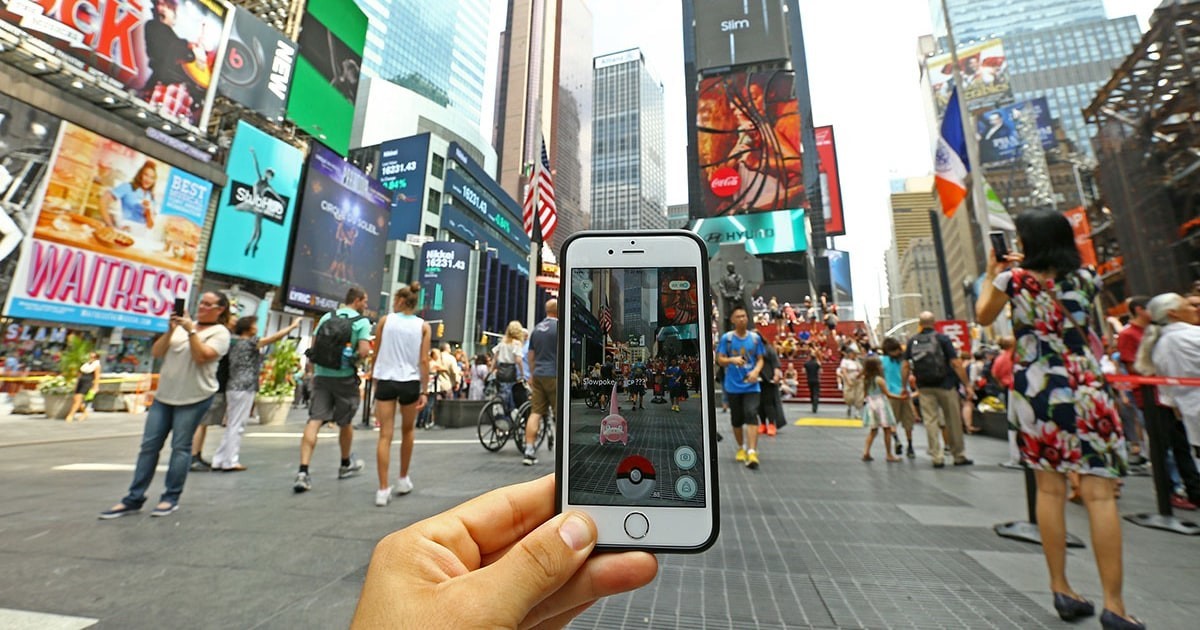 street showing augmented reality