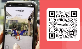 ar experience with charlizard and qr code to view webar experience